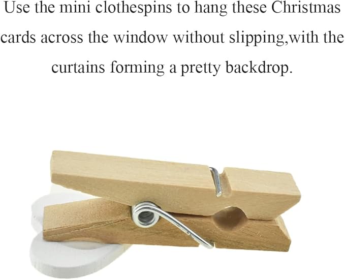 HAHIYO Heart Painted Mini Wooden Clothespin Clip Photo Paper Holders 1.38inch Tight Clamp Not Fray Rope Post Notices Handy Read for Hanging Postcard Wedding White 50PCS