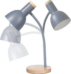 Table Lamp,Wooden Adjustable Desk Lamp,Dorm Lamp&Bedside Lamp for Living Room, Bedroom, Kids Room (Grey)