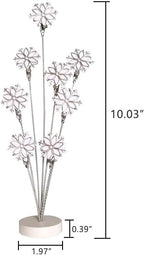 8-Branch Family Tree Picture Frame Holder, Card Photo Clips Holder Desk Stand for Memo Paper Note Photo Christmas Wedding Card Display (White Snowflake)