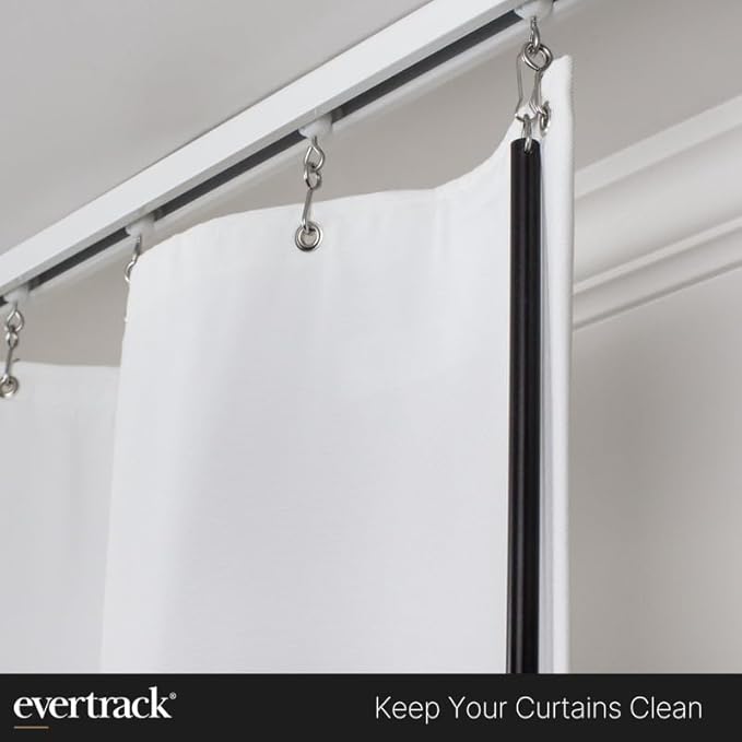 Curtain Wand - Aluminum Curtain and Drapery Pull Rod with Stainless Steel Hardware for Curtains, Draperies, and Room Divider Curtains - 36 Inches, Metallic Black - Pack of 2