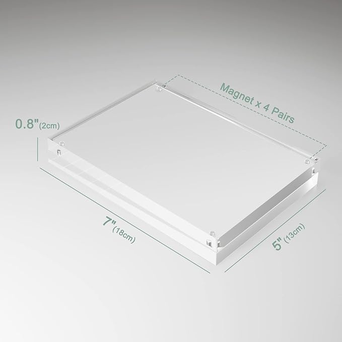 SYNTRIFIC 5x7 Acrylic Frame 3 Pack Horizontal Magnet Double Sided Picture Frame, Free Standing Desktop Acrylic Photo Frame Display, 10+10mm Thickness Clear Magnetic premium Picture Frame Gifts Ideal