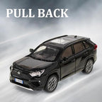 Model Car Compatible 1/32 RAV4 Toy Car Alloy Diecast Collectible Model with Light and Sound Toy Vehicle for Boys Kids Toddler Gift Black car