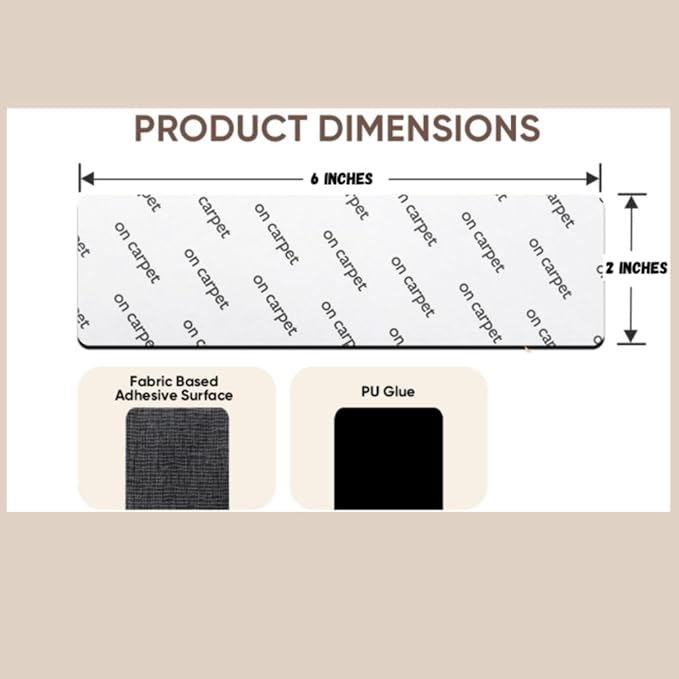 16-Pack Gripper for Rug for Hardwood Floors and Tiles: Double-Sided Reusable Rug Carpet Tape. Anti-Slip Tape Grips Area Rugs, Non-Slip Rug Pads Prevent Sliding, Curling, and Bunching