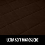 GORILLA GRIP Patented Waterproof Slip-Resistant 70” Sofa Protector Cover, for Leather or Fabric Couch Cushion, Large Microsuede Furniture Covers Dogs Pets Machine Washable Slipcover, Coffee