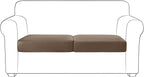 Yates Home PU Leather Couch Sofa Cushion Slipcover Water-Proof Elastic Chair RV Seat Covers Loveseat Slip Cover for Settee Seater Replacement in Living Room（2 Piece Large Sofa Cushion Covers,Camel