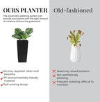 30in Tall Large Plant Pots Planter-Self-Watering Indoor/Outdoor Planting with Drain Holes, Water Level Monitor, Inner Bucket for Front Porch Patio, Black Large