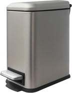 Bathroom Trash Can with Lid，5 Liter / 1.3 Gallon Small Trash Can with Removable Liner, Soft Close lid & Step Pedal, Stainless Steel Trash Bin for Bathroom,Bedroom,Home Office, Kohler Grey