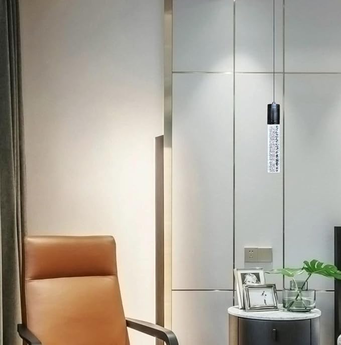 Modern Kitchen Island Hanging Light Fixtures Crytstal Pendant Lighting for Kitchen Island Black Mini Chandelier with 6000K Daylight Bulb