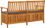 vidaXL Outdoor Storage Bench Deck Box for Patio Furniture Solid Wood Acacia