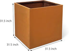 Corten Steel Planter Box Metal Outdoor Planter Large Square Cube Rustic Planter Pot Durable Antique Detached for Commercial Residential Tall Plant Patio Deck and Backyard 32 Inch