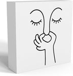 Funny Bathroom Decor, Black and White Bathroom Decor, Boho Dorm Decoration, Dorm Room Decoration for Shelves, Wooden Box Decorations Sign for Home Farmhouse Office Living Room Table Shelf