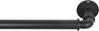 MODE Industrial Room Darkening Collection 1 1/8” diameter Industrial Curtain Rod Set with Steel Wall Mounted Expandable Curtain Rod, Blocks Light, Fits 36” to 72” Windows, Matte Black