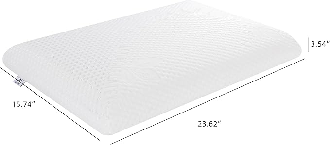 SUQ I OME Adjustable Slim Sleeper -Thin Flat Latex Pillow for Sleeping with 2 Removable Layers 3 Heights(1'', 2.5'', 3.5''), for Stomach, Side and Back Sleepers,Cube White