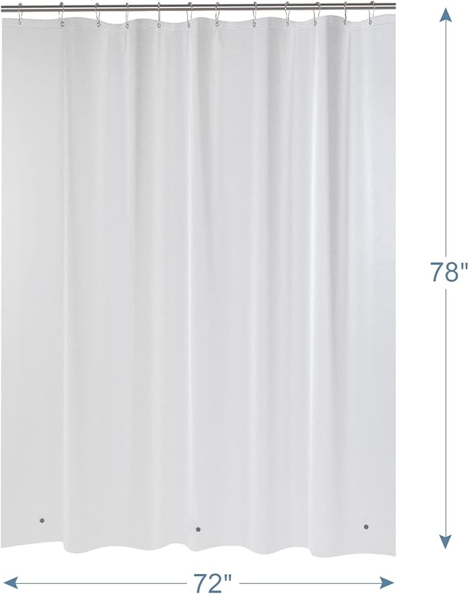 AmazerBath Shower Liner, 72x78 Plastic Frosted Shower Curtain Liner, PEVA Cute Shower Curtain Liners, Vinyl Waterproof Shower Curtain Liner with 3 Magnets, Lightweight Shower Curtains for Bathroom