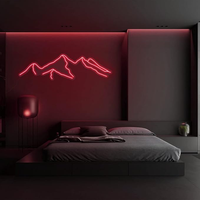 LED Decorative Lights USB Mountains Sunrise Sunset Led Neon Signs Home Decoration Wall Art Holiday Gift Brightness Adjustable 16.5''x9.5''
