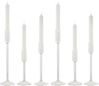 Candle Holder, Glass Taper Candle Tall Candlestick Holder, 3 Different Heights, for Table Centerpiece, Wedding, Party, Clear, 6pcs
