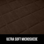 GORILLA GRIP Patented Waterproof Slip-Resistant 50” Loveseat Protector Cover, for Leather or Fabric Couch Cushion, Large Microsuede Furniture Covers Dogs Pets Machine Washable Slipcover, Brown