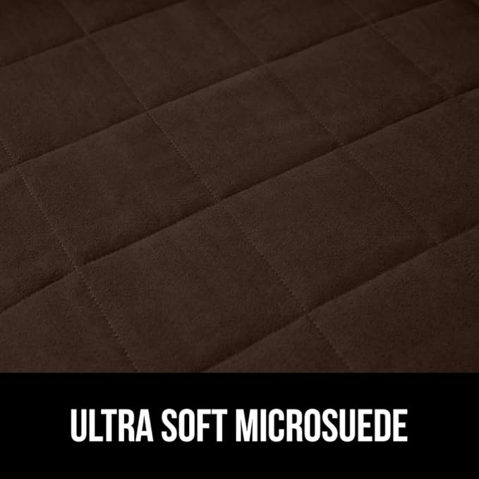 GORILLA GRIP Patented Waterproof Slip-Resistant Oversized 78” Sofa Protector Cover, for Leather or Fabric Couch Cushion, Large Microsuede Furniture Covers Dogs Pets Machine Washable Slipcover, Brown