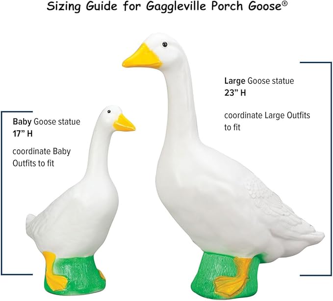 Fox Valley Traders Gaggleville Porch Goose Baby Statue – Charming 17" Outdoor Decorative Figurine for Garden, Patio, or Entryway Accent