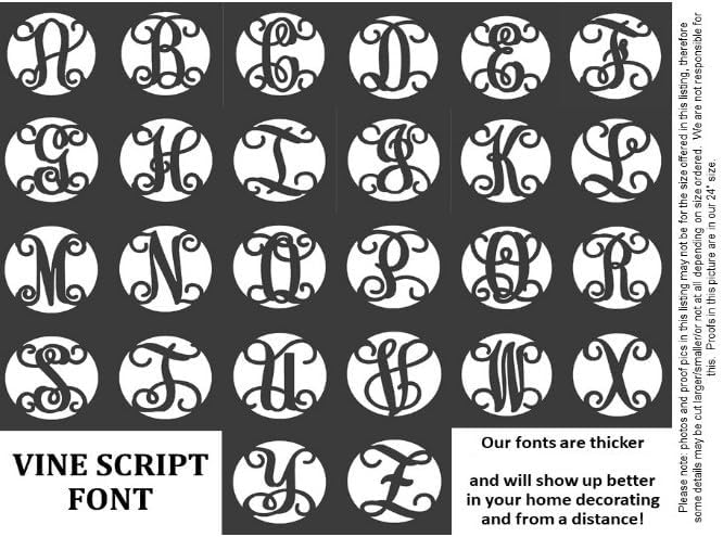 Family Name Letter Home Decor, Cursive Monogram Initial Decor for Wall, Metal ACM Initial Sign, 24 inch, Outdoor, Wedding Gift, Birthday Gift for Her, Christmas Present for Parents