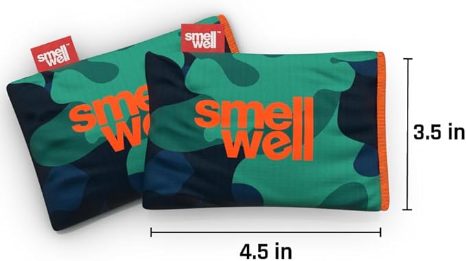 SmellWell - 3-Pack Scented Shoe Deodorizer Inserts - Odor Eliminators - Activated Bamboo Charcoal + Minerals - Natural Freshenes for shoes, bags, gloves - 6 x 1.8oz Original Size Camo Green