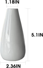 Modern White Ceramic Vase Set of 8 for Living Room Bedroom 5.1'' Minimalist Fresh Flower Vases for Home Decor Office Fireplace Centerpieces Nordic Style Gift for Fake Plant 8 Pack