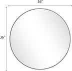 BEAUTYPEAK 40 Inch Round Mirror, Metal Frame Circle Mirror, Wall Mounted for Entryway, Bathroom, Vanity, Living Room, Black