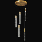 Modern Light Fixture Kitchen Island Pendant Light Dimmable LED Gold Pendant Lights Mini Crystal Pendant Lighting for Bedroom Dining Room Living Room（5-Light ）