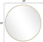 BEAUTYPEAK 30 Inch Round Mirror, Metal Frame Circle Mirror, Wall Mounted for Entryway, Bathroom, Vanity, Living Room, Gold