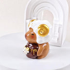 Capybara Zodiac Figurine, Aries Animal Theme Desk Decor, Resin Collectible (Aries)