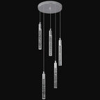 Modern Light Fixture Kitchen Island Pendant Light Dimmable LED Chrome Pendant Lights Mini Crystal Pendant Lighting for Bedroom Dining Room Living Room（5-Light ）