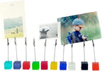 10 pcs Cube Base Picture Holders with Clip, Cute Polaroid Desktop Photo Paper Clip Stand for Paper Name Place Card Postcard Memo Menu Note Picture Christmas Wedding Number Card Display