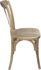 EMMA + OLIVER Natural with White Grain X-Back Chair