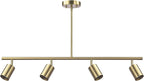 Globe Electric 64000094 35" 4-Light Adjustable Height Track Lighting, Matte Brass, Pivot Shades, Ceiling Lamp for Bedroom, Kitchen, Hallway, Bathroom, Den, Dining Room, Home Décor