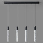 Kitchen Island Lighting Modern Light Fixture Black Pendant Light Dimmable LED Black Finish Mini Crystal Pendant Lights for Dining Room Living Room（4-Light ）
