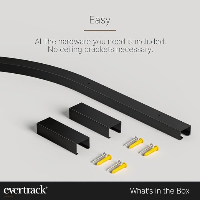 Curtain Track - Corner Section for Ceiling Curtain Track - USA Made - 90 Degree Bend, Jet Black