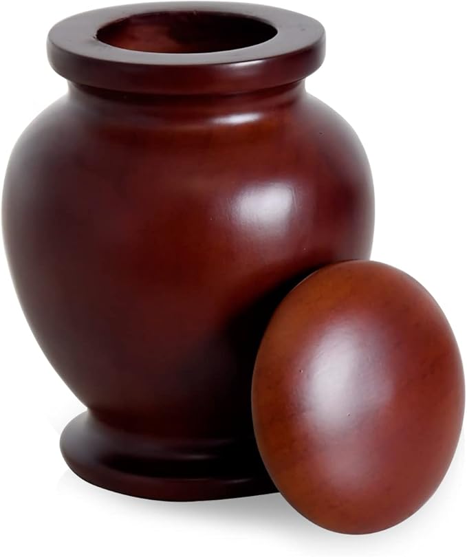 Elegant Wood Vase Urns for Human Ashes Adult,for Adults up to 200lbs, Cremation urn (Oval)
