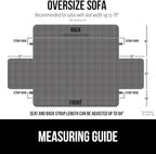 GORILLA GRIP Patented Waterproof Slip-Resistant Oversized 78” Sofa Protector Cover, for Leather or Fabric Couch Cushion, Large Microsuede Furniture Covers Pets, Machine Washable Slipcover, Charcoal