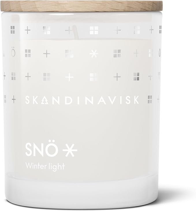 Skandinavisk SNÖ 'Snow' Scented Candle, Special Edition, Scent Notes: Frozen Forests and Frosted Berries, The Sharp Breath of Subzero Skies, Vegan Formula, 2.3 oz.