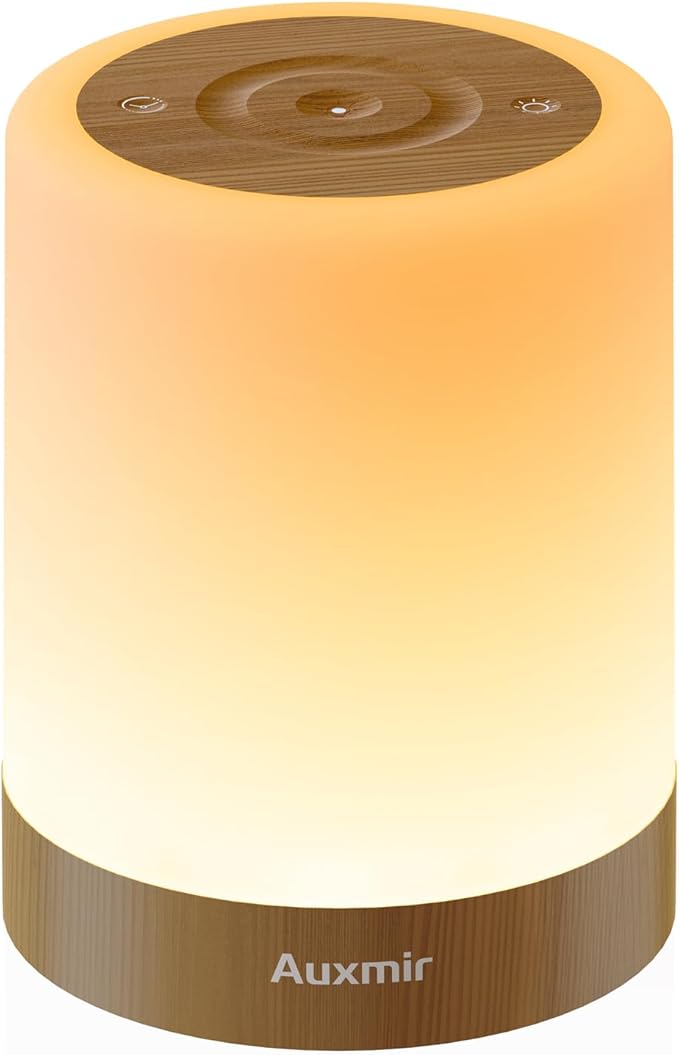 Night Light for Kids Baby, Dimmable Touch Lamp for Nursery, 11 RGB Colors 5 Brightness, Portable Rechargeable Bedside Table Lamp for Nightstand, Kids Night Light for Bedroom Living Room, Dark Brown