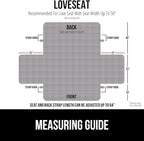 GORILLA GRIP Patented Waterproof Slip-Resistant 50” Loveseat Protector Cover, for Leather or Fabric Couch Cushion, Large Microsuede Furniture Covers Dogs Pets Machine Washable Slipcover, Gray