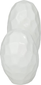 Deco 79 Porcelain Ceramic Heart Decorative Sculpture Dimensional Angled Origami Inspired Home Decor Statue, Accent Figurine 8" x 3" x 8", White