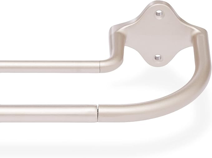 Amazon Basics Room Darkening Double Curtain Rod, 48" to 88", Nickel