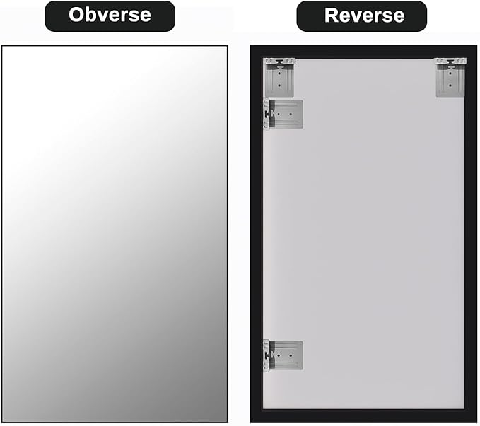 Bathroom Wall Mirror, Decorate Bathroom Mirrors for Wall, Rectangle Modern Bathroom Wall Mounted Mirror Vertical or Horizontal Hanging for Living Room (Black Framed 40’’ x 24’’)