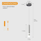 Modern Pendant Light Kitchen Fixture Dimmable LED Chrome Mini Pendant Lighting fo Kitchen Island Bedroom Bedside Table Small Pendant Lights (3-Pack)