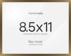 Homeforia 8.5x11 Diploma Frame Bronze, High End Metal 8.5 x 11 Certificate Frames, 11x8.5 Document Frame for Wall or Tabletop, 8.5by11 Letter Size Graduation Frames, Tempered Glass, Wall Kit, Set of 1