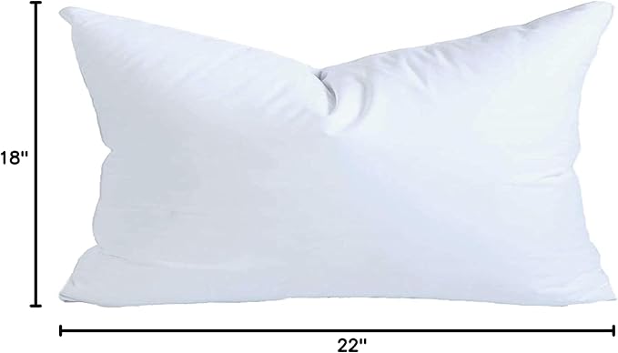 MoonRest® 18x22 Inch Synthetic Down Alternative Rectangle Pillow Insert Form Stuffer for Sofa Shams, Decorative Throw Pillow, Cushion and Bed Pillow Stuffing - Hypoallergenic 18“X 22”