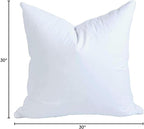 MoonRest® 30x30 Inch Synthetic Down Alternative Square Pillow Insert Form Stuffer for Sofa Shams, Decorative Throw Pillow, Cushion and Bed Pillow Stuffing - Hypoallergenic 30“X 30”