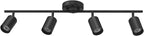 Globe Electric 64000012 30" 4-Light Track Lighting, Matte Black, Track Ceiling Light, Track Lighting Kit, Vintage, Ceiling Light Fixture, 4 Bulb Kitchen Light, Dining Light Fixture, Bulb Not Included