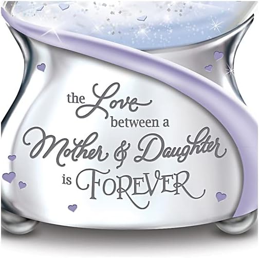 The Bradford Exchange Mother and Daughter Musical Glitter Globe, Swirling Hearts, Sentimental Message, Plays 'Always in My Heart'